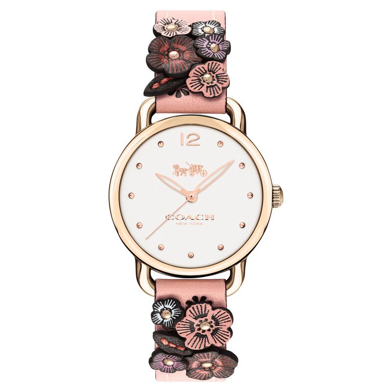 Coach Quartz Analog Off White Dial Leather Strap Watch for Women - image number 0