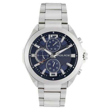 Police Quartz Multifunction Blue Dial Stainless Steel Strap Watch for Men
