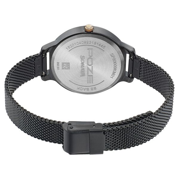 Poze by Sonata Quartz Analog Black Dial Stainless Steel Strap Watch for Women - image number 4