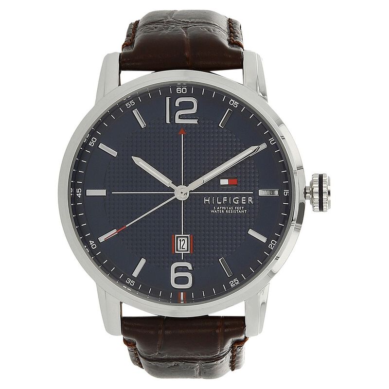 Tommy Hilfiger Quartz Analog Black Dial Leather Strap Watch for Men