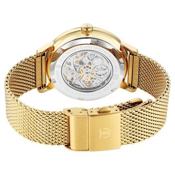 Titan Mechanical Slimline Green Dial Golden Mesh Strap watch for Men