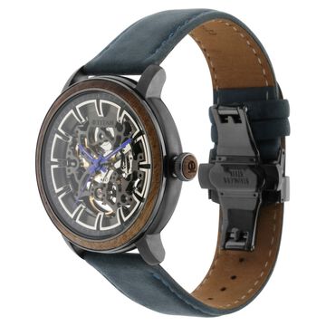 Titan Magnate Automatic Grey Dial Blue Leather Strap Watch for Men