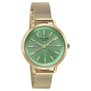 Sonata Poze Quartz Analog Green Dial Metal Strap Watch For Women