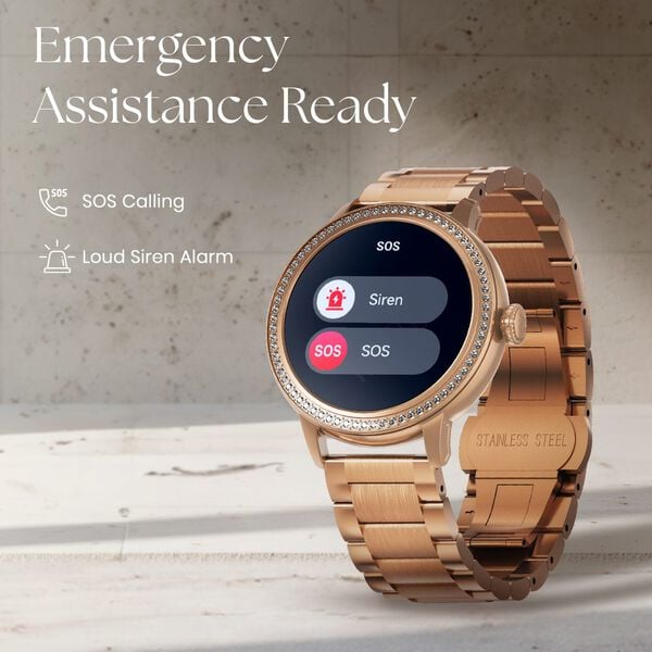 Titan Valerie Premium Smartwatch with All 316L SS construction, Skin Temp. Sensor, Women’s Health, SingleSync BT Calling - image number 5