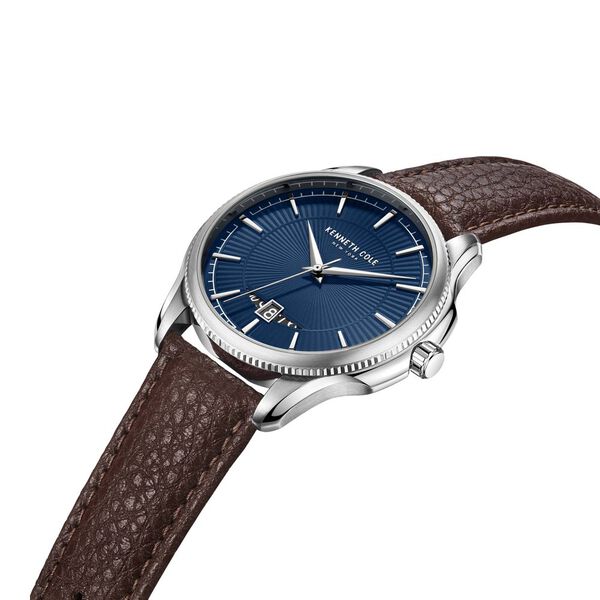 Kenneth Cole Quartz Analog with Date Blue Dial Leather Strap Watch for Men - image number 3