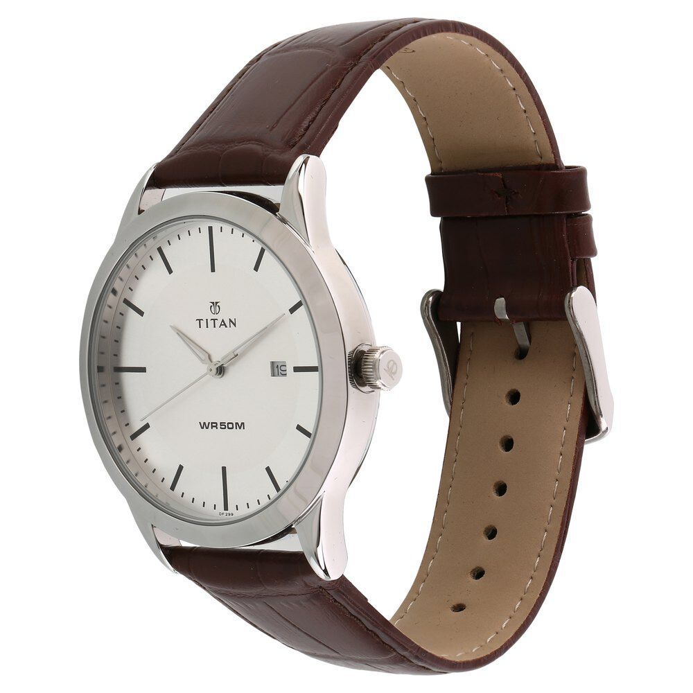 Buy Online Titan Bandhan White Dial Analog Leather Strap Watch for