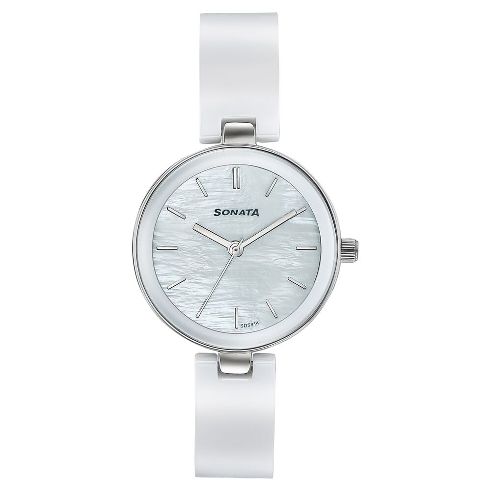 Sonata Festive Quartz Analog White Dial Two Toned Ceramic & Metal Strap Watch For Women-picture-26