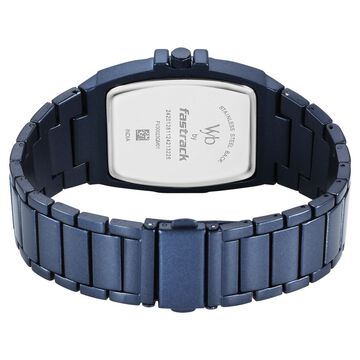 Vyb Pioneer By Fastrack Quartz Analog Blue Dial Metal Strap Watch For Guys