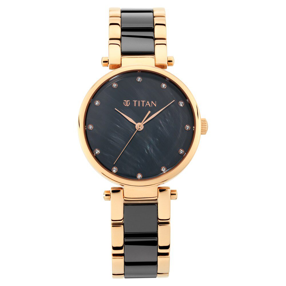 Titan black ceramic watches for top ladies