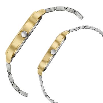 Sonata Modern Bandhan Quartz Analog Silver Dial Stainless Steel Strap Watch for Couple