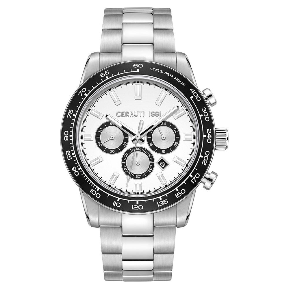 鉋 Buy Online Cerruti 1881 Quartz Chronograph White Dial Stainless
