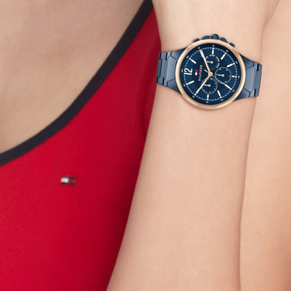 Tommy hilfiger blue ladies watch top