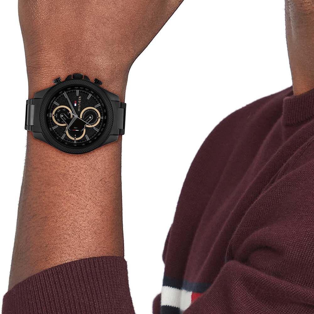 Buy Online Tommy Hilfiger Quartz Multifunction Black dial