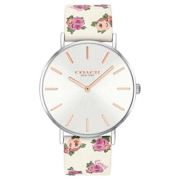 Coach Quartz Analog White Dial Leather Strap Watch for Women - image number 0