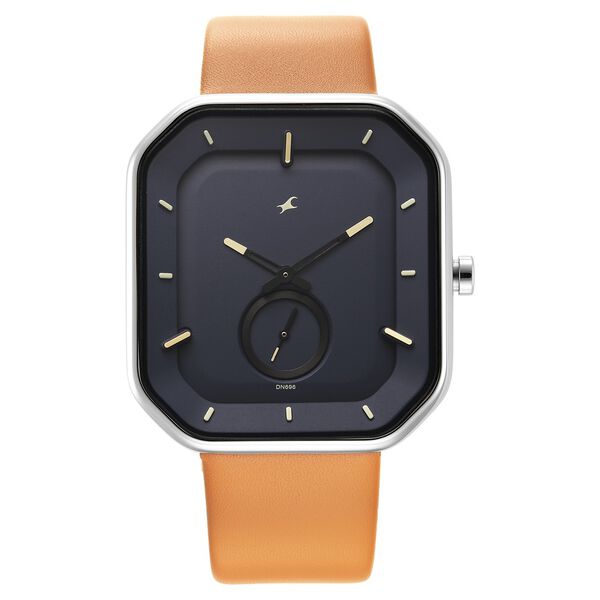 Fastrack After Dark Blue Dial Leather Strap Watch for Guys - image number 2
