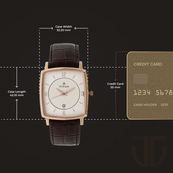 Titan Analog White Dial with Date Leather Strap watch for Men - image number 2