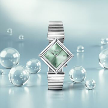 Poze By Sonata Quartz Analog Green Dial Silver Metal Strap Watch For Women