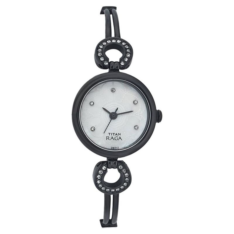 Titan Quartz Analog White Dial Watch for Women