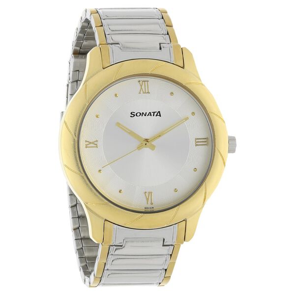 Sonata Quartz Analog White Dial Stainless Steel Strap Watch for Men - image number 1