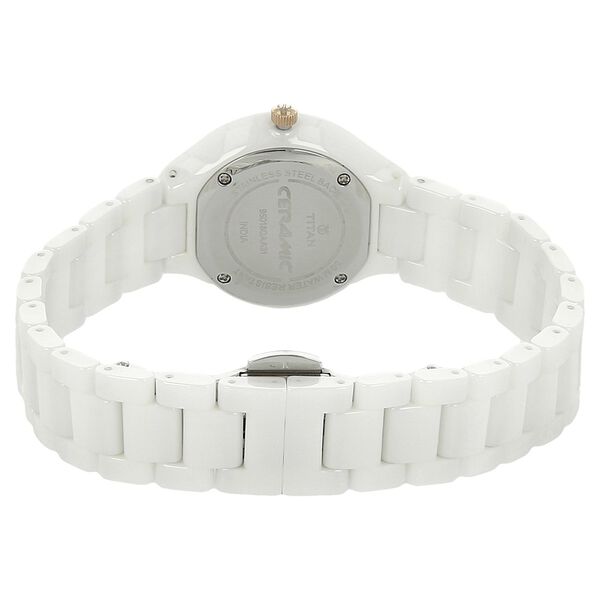 Titan Quartz Analog Mother of Pearl Dial Ceramic Strap Watch for Women - image number 3