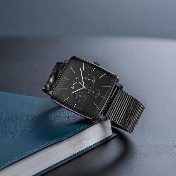 Titan Avant Garde Black Dial Quartz Multifunction Stainless Steel Strap watch for Men - image number 0