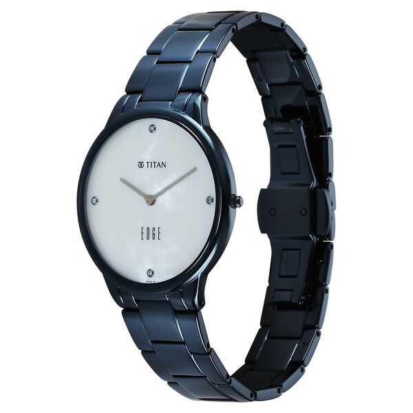 Titan Edge Metal Ladies Allure Quartz Analog Rich Mother Of Pearl Dial Stainless Steel Strap Watch For Women - image number 2