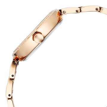 Fastrack Vyb Diva Quartz Analog Mother of Pearl Dial Rose Gold Metal Strap Watch For Girls