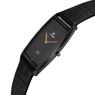 Titan Edge Black Dial Analog Leather Strap watch for Men