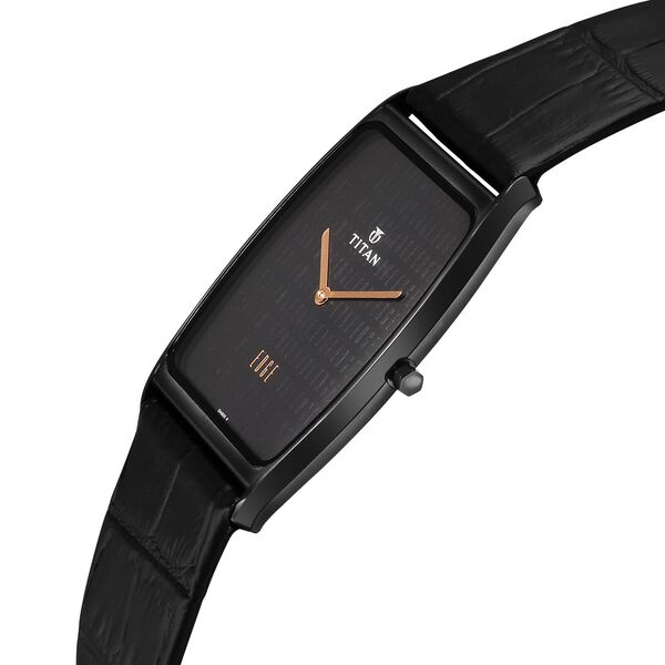 Titan Edge Black Dial Analog Leather Strap watch for Men - image number 1