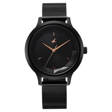 Fastrack Fleek Quartz Analog Black Dial Stainless Steel Strap Watch For Girls