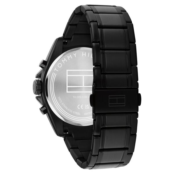 Tommy Hilfiger Quartz Multifunction Black Dial Black Stainless Steel Strap Watch For Men - image number 2