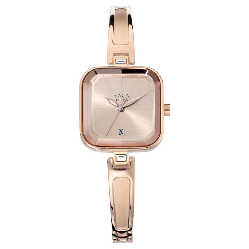 Buy Online Titan Raga Viva Rose Gold Dial Women Watch With Metal Strap
