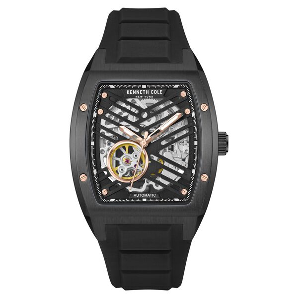 Kenneth Cole Automatic Black Dial With Black Silicone Strap Watch For Men - image number 0