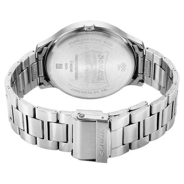 Sonata Unveil Quartz Multifunction Black Dial Stainless Steel Strap Watch for Men