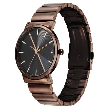 Fastrack 9 to Fine Analog with Black Dial Metal Strap Watch for Guys
