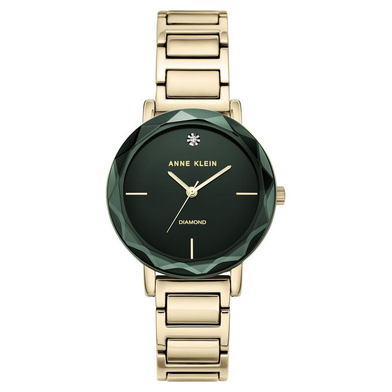 Anne Klein Quartz Analog Green Dial Metal Strap Watch for Women