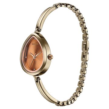 Sonata Colours of Earth Quartz Analog Brown Dial Metal Strap Watch For Women