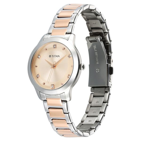 Titan Horizon Quartz Analog Rose gold Dial Stainless Steel Strap Watch For Women - image number 2
