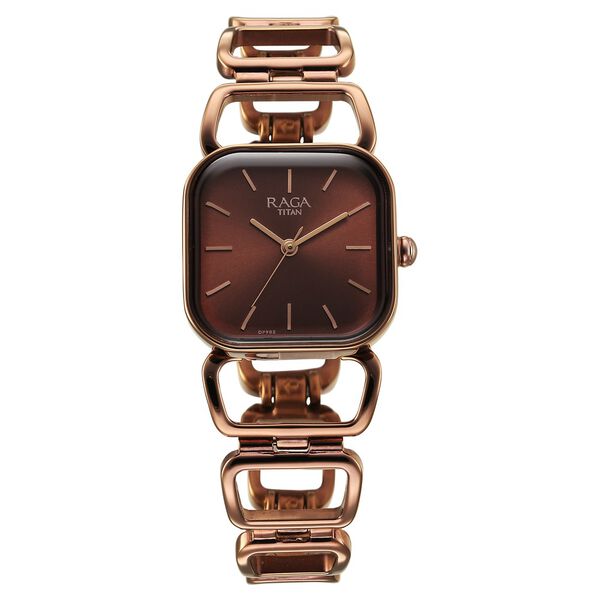 Titan Raga Ascend Quartz Analog Brown Dial With Brown Color Metal Strap Watch For Women - image number 0