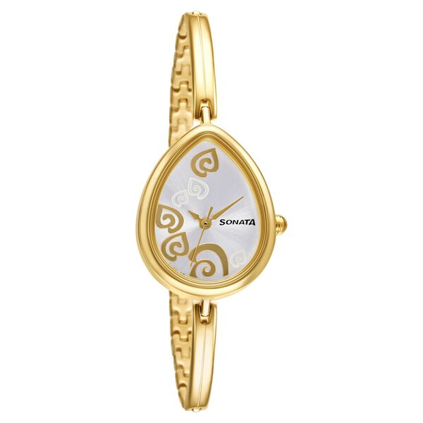 Sonata Wedding Champagne Dial Women Watch With Metal Strap - image number 0