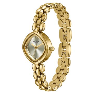 Poze Poze Quartz Analog Golden Dial Golden Metal Strap Watch For Women