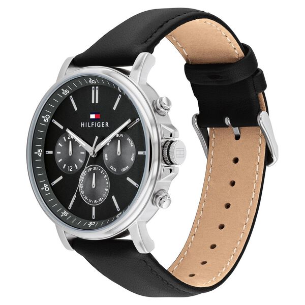 Tommy Hilfiger Quartz Multifunction Grey Leather Strap for Men - image number 1