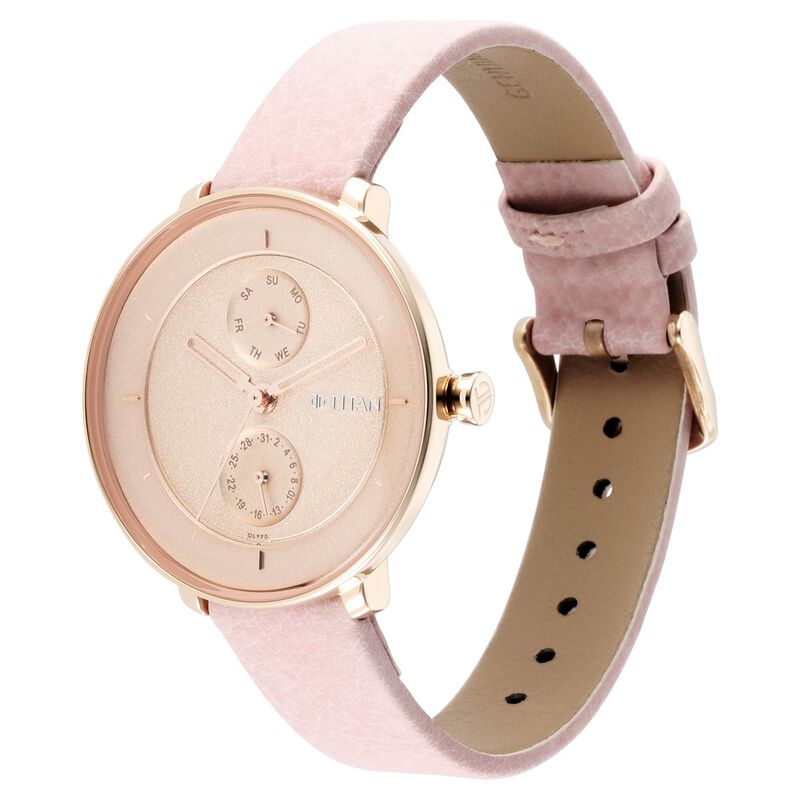 Titan Pastel Dreams Brown Dial Analog Leather Strap watch for Women - image number 2