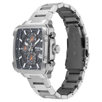 Octane Velocity Sporty Black Dial Tonneau Stainless Steel Watch For Men
