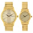 Titan Bandhan Champagne Dial Analog with Day and Date Stainless Steel Strap watch for Couple - image number 0