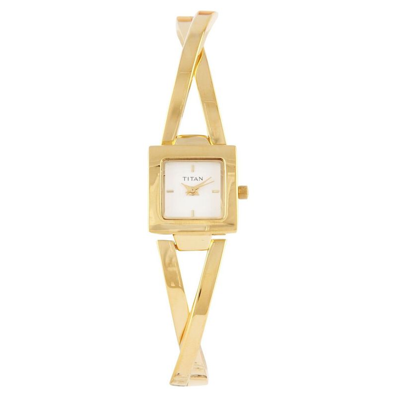 Titan Quartz Analog White Dial Watch for Women