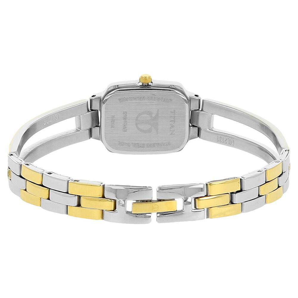 Buy Online Titan Quartz Analog White Dial Stainless Steel Strap Watch for Women np2131bm01 Titan