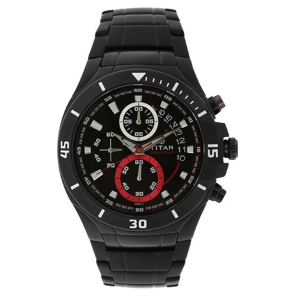 Titan Quartz Chronograph Black Dial Watch for Men - image number 0
