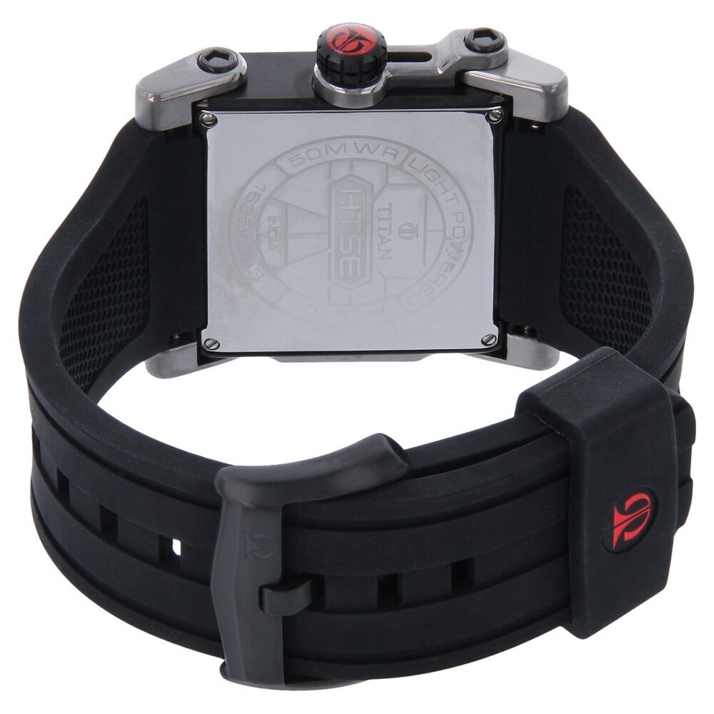 Titan Quartz Multifunction Black Dial Silicone Strap Watch for Men
