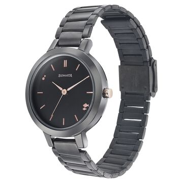 Sonata Play Anthracite Dial Women Watch With Stainless Steel Strap